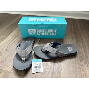 Reef Cushion Spring 2.0 Mens Flip Flops Grey Blue Sandals CJ7766 Size 10 NEW